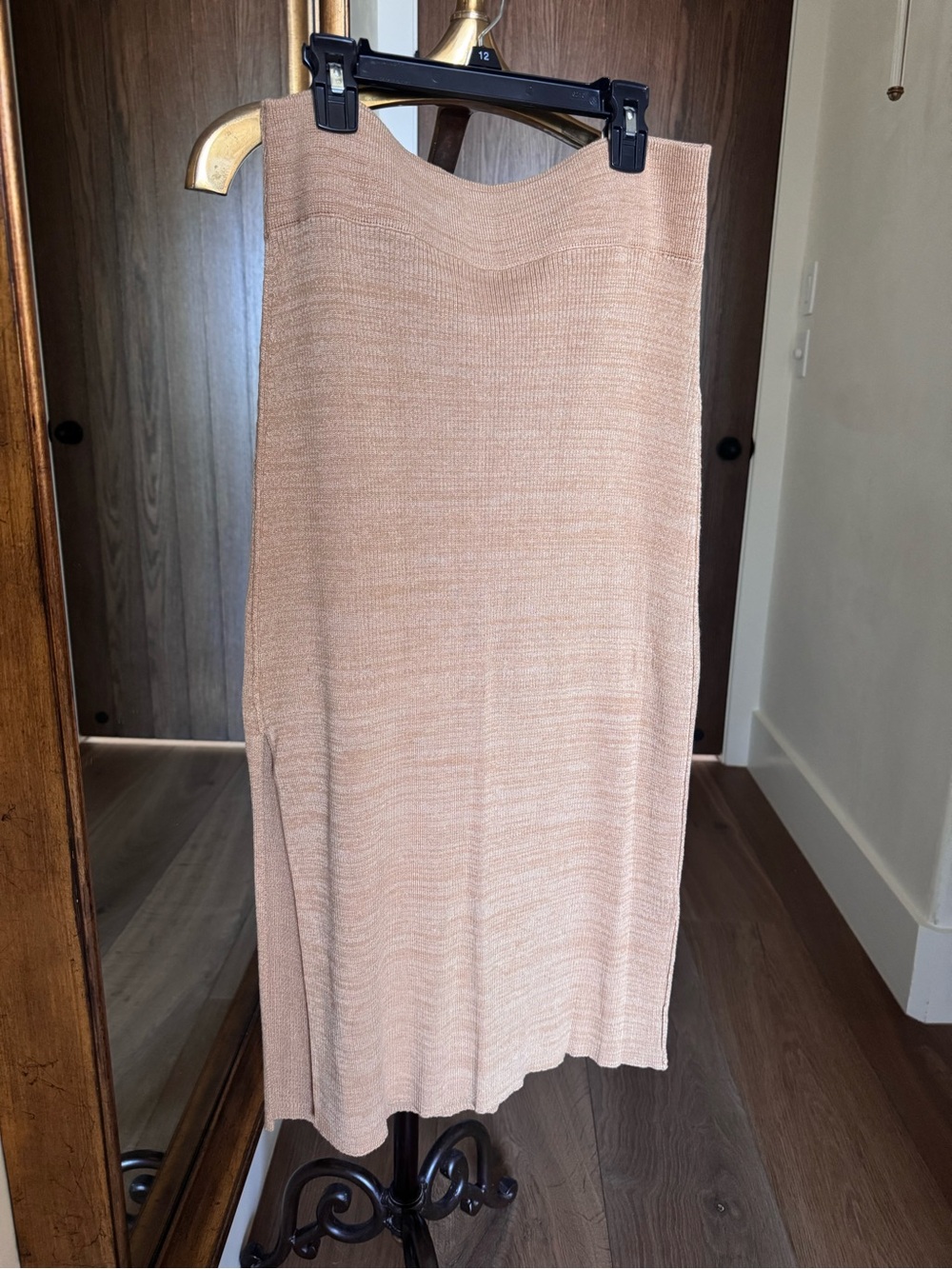 Free people knit Midi Knit Skirt in tan